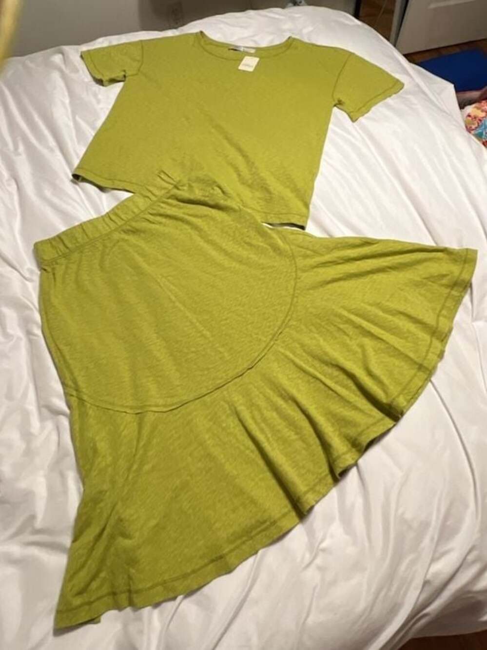 FP Beach Lentil Sprout Short Sleeve Top and Ruffle Skirt Matching Set